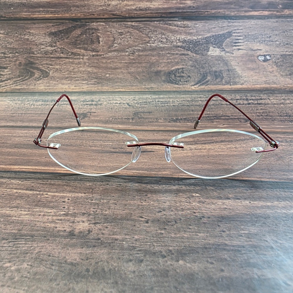 Silhouette Titan Rimless Eyeglasses Burgundy Red 7534 40 6079 Austria 17 140